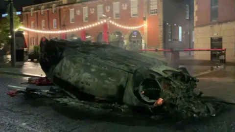 Burned out car in Sunderland