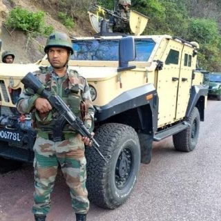 indian army personnel look on during a search operation in reasi on june 10 2024 photo afp