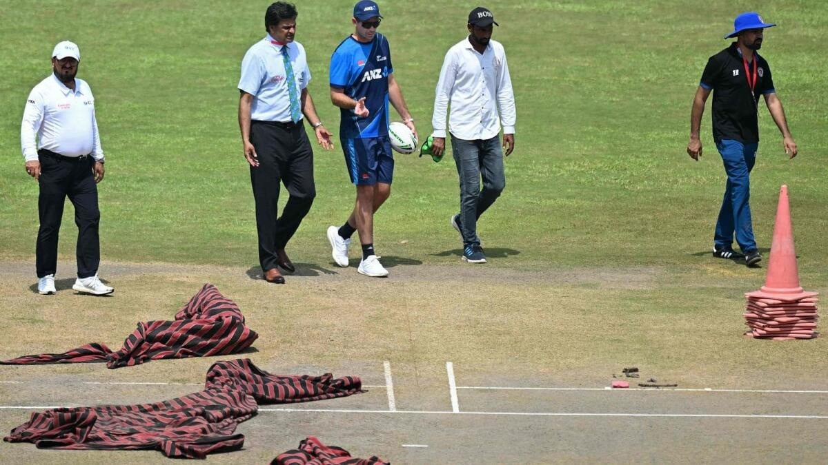 an inspection of the pitch photo afp