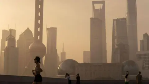 Getty Images Buildings in Pudong's Lujiazui Financial District in Shanghai, June 2023