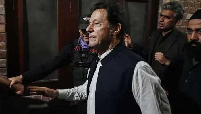 PTI founder Imran Khan after appearing at the Lahore High Court on March 17, 2023. — AFP