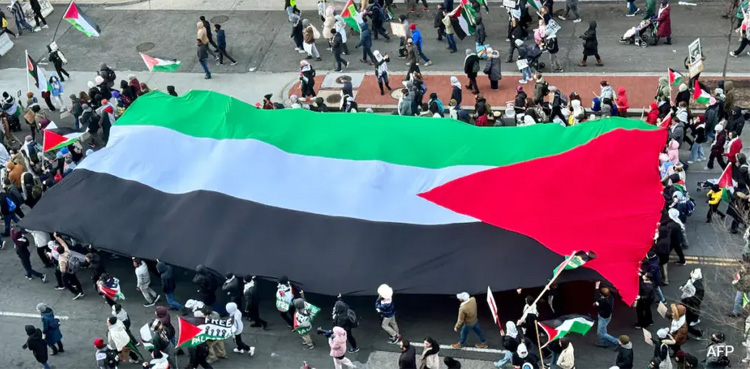 Pro-Palestinian protesters rally in Rio ahead of G20 summit