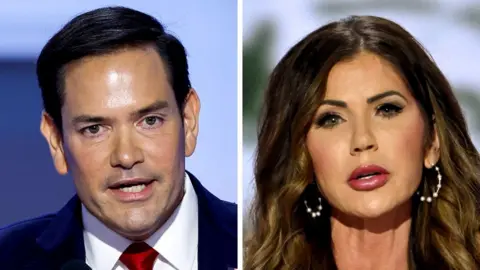 Getty Images A BBC composite image of Marco Rubio and Kristi Noem