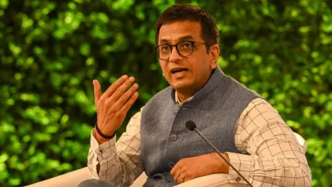 Getty Images Justice Dhananjaya Y. Chandrachud, Chief Justice of India at the Hindustan Times Leadership Summit at Taj Palace on November 4, 2023 in New Delhi, India.