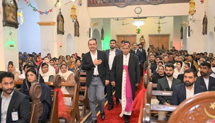 Chief of Army Staff (COAS) General Syed Asim Munir arrives at St. Joseph’s Catholic Cathedral Church on December 25, 2024. — ISPR