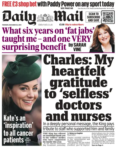 Daily Mail: Charles - My heartfelt gratitude to 'selfless' doctors and nurses