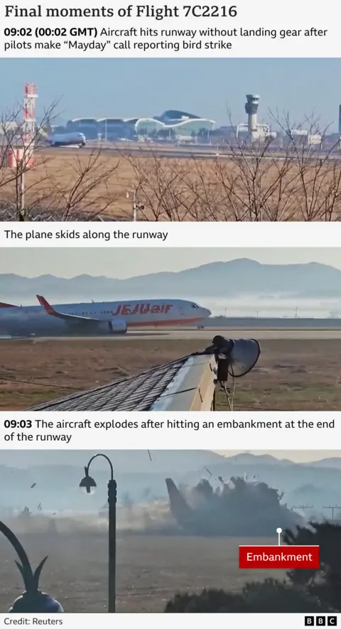 graphic showing last moments of flight