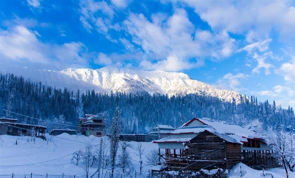 a view of azad jammu and kashmir during winter photo file