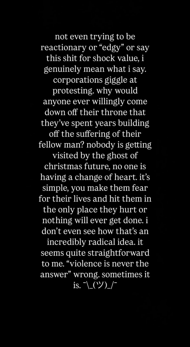 r/Fauxmoi - Ethel Cain criticises the United States Congress in new Instagram stories: "#KillMoreCEOs"