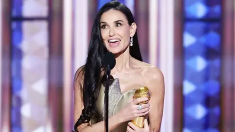 Getty Images Demi Moore wins Best Performance by a Female Actor in a Motion Picture Musical or Comedy during the 82nd Annual Golden Globes held at The Beverly Hilton on January 05, 2025 in Beverly Hills, California