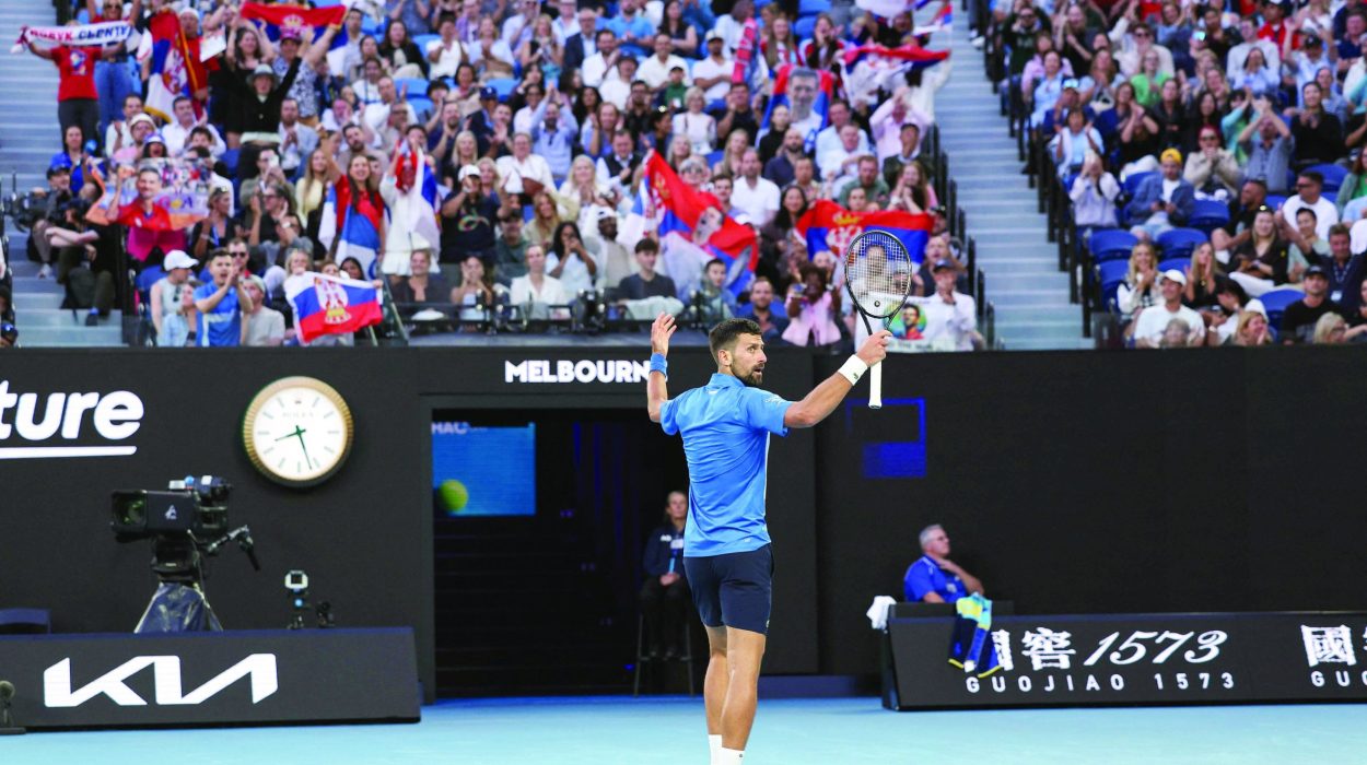 serbia s novak djokovic reacts after a point against czech republic s tomas machac during their match on day six of the australian open tennis tournament in melbourne on january 17 photo afp