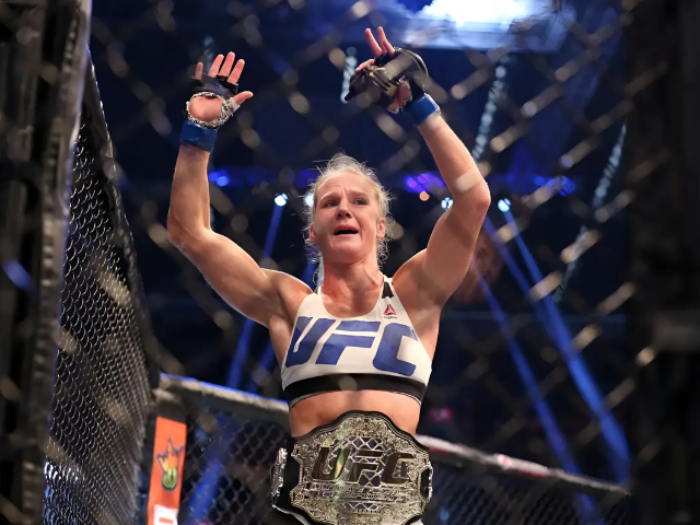 holm after her iconic victory over ronda rousey back at ufc 193