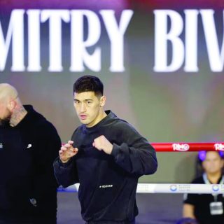 dmitry bivol during his workout before the light heavyweight world title with dmitry bivol at boulevard city riyadh on february 19 photo reuters