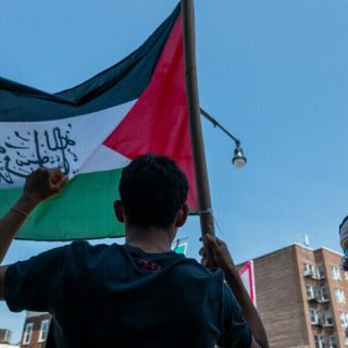 a palestinian boy waiving palestinian flag photo afp