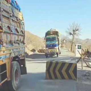 trucks carrying relief supplies roll into the kurram district on wednesday photo express