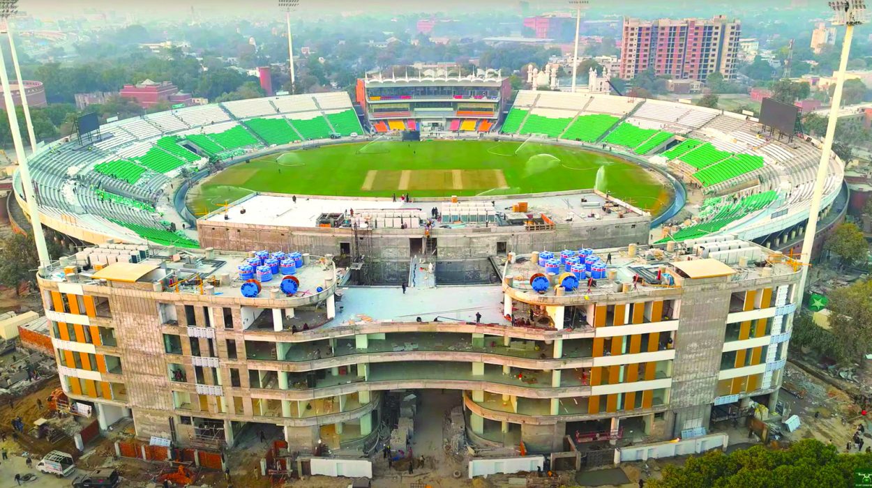 gaddafi stadium is almost completed and ready to host champions trophy matches from february 19 photo pcb