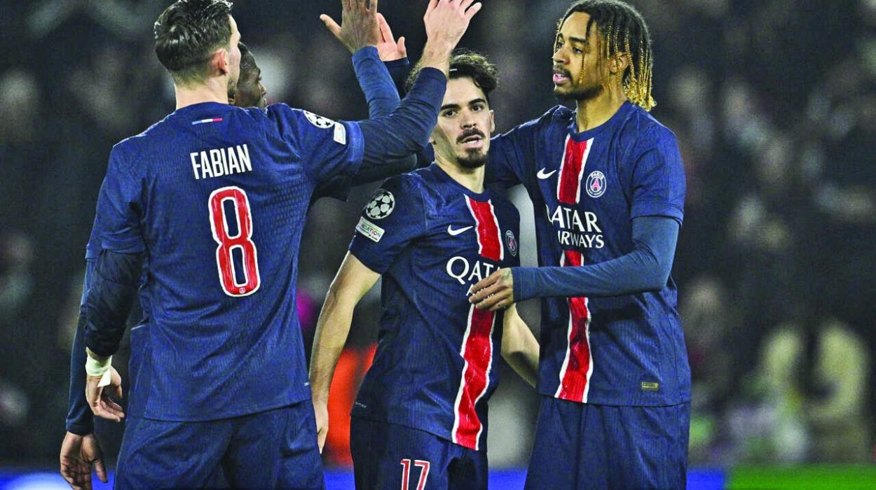 paris saint germain brushed aside french rivals brest on wednesday to secure a place in the champions league last 16 photo afp