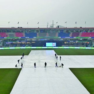 the outfield was covered in rawalpindi due to continues rain photo icc