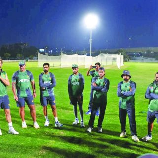 pakistan players take a break during their practice session at nsk ahead of their opening ct match against nz on wednesday photo pcb