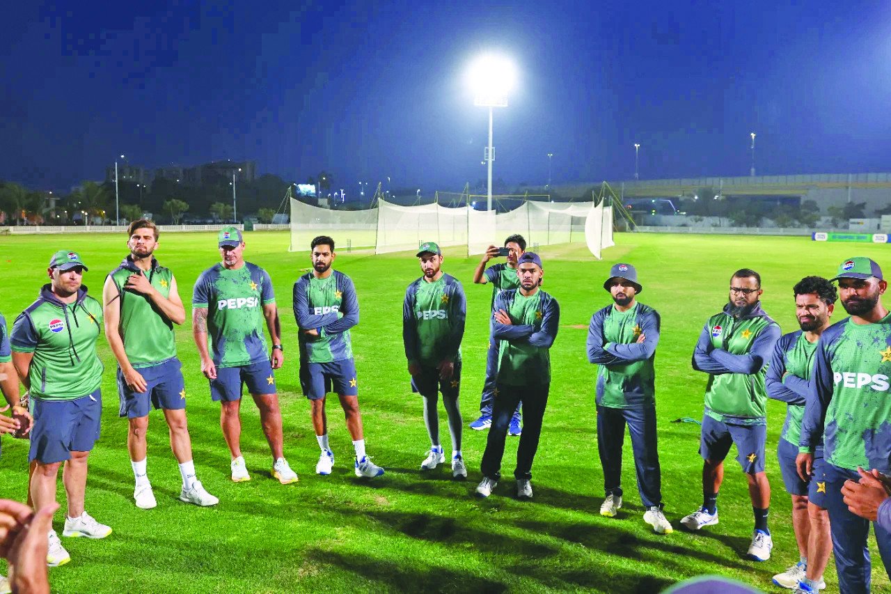 pakistan players take a break during their practice session at nsk ahead of their opening ct match against nz on wednesday photo pcb