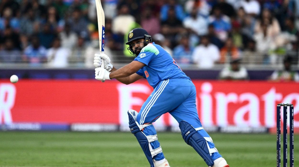 indian captain rohit sharma during the icc champions trophy match between bangladesh and india at the dubai international stadium in dubai on february 20 2025 photo afp