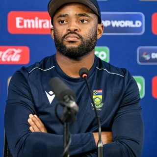 south africa captain temba bavuma says confidence is good in the proteas camp ahead of their icc champions trophy match against australia on february 25 2025 photo afp