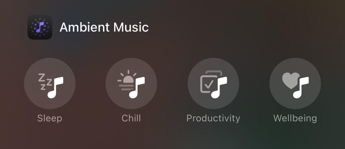 Ambient Music options in iOS 18.4 public beta 1.