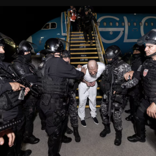 salvadoran police escort alleged members of the tren de aragua san luis talpa poto reuters