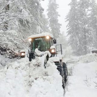 a snow removal machine clears two feet of snow from the shogran road making the route passable and safe once again photo express