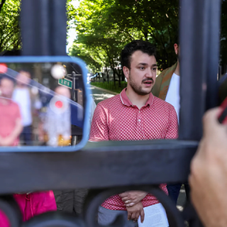 photo mahmoud khalil speaks to members of media about the revolt for rafah encampment at columbia university reuters