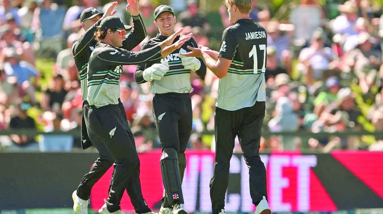 kyle jamieson had three wickets in his first three overs photo afp