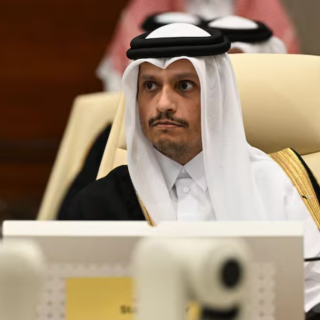 qatar s prime minister and foreign minister sheikh mohammed bin abdulrahman bin jassim al thani attends the 163rd gcc ministerial council meeting with egypt in mecca on march 6 2025 afp