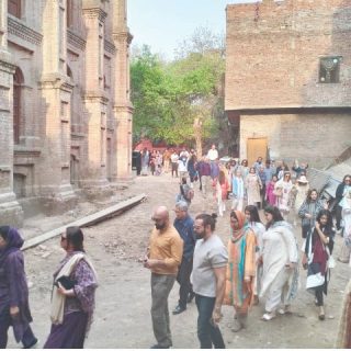 tourists visit conservation project sites during a heritage tour organised by the walled city of lahore authority photo nni